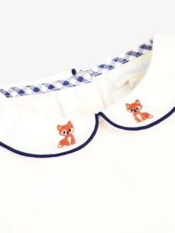 Jojo Maman Bebe JoJo Maman Bébé Ecru Fox Embroidered Collar Body -Jojo Maman Bebe C51 677s2