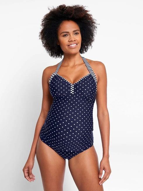 Jojo Maman Bebe JoJo Maman Bébé Navy Spot Maternity Tankini 4 Jojo Maman Bebe JoJo Maman Bébé Navy Spot Maternity Tankini - Image 2