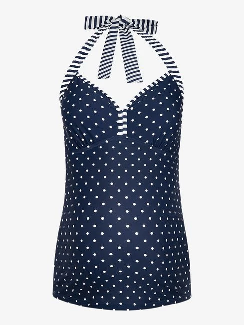 Jojo Maman Bebe JoJo Maman Bébé Navy Spot Maternity Tankini 5 Jojo Maman Bebe JoJo Maman Bébé Navy Spot Maternity Tankini - Image 3