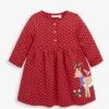 Jojo Maman Bebe JoJo Maman Bébé Red Reindeer Appliqué Dress -Jojo Maman Bebe C52028s