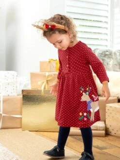 Jojo Maman Bebe JoJo Maman Bébé Red Reindeer Appliqué Dress 9 Jojo Maman Bebe JoJo Maman Bébé Red Reindeer Appliqué Dress -Jojo Maman Bebe C52028s4