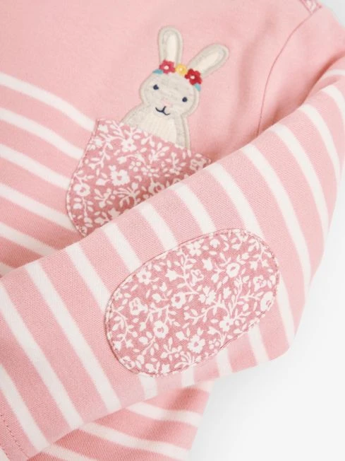 Jojo Maman Bebe JoJo Maman Bébé Pink Bunny Pocket Breton Top 4 Jojo Maman Bebe JoJo Maman Bébé Pink Bunny Pocket Breton Top - Image 2