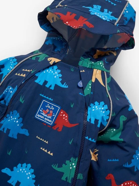 Jojo Maman Bebe JoJo Maman Bébé Dinosaur Navy Dino Pack-Away Waterproof All-in-One 4 Jojo Maman Bebe JoJo Maman Bébé Dinosaur Navy Dino Pack-Away Waterproof All-in-One - Image 2