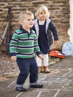 Jojo Maman Bebe JoJo Maman Bébé Green Stripe Rugby Top
