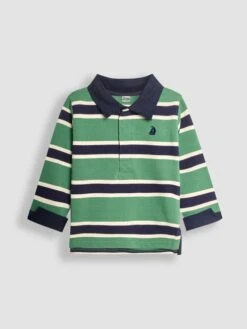 Jojo Maman Bebe JoJo Maman Bébé Green Stripe Rugby Top -Jojo Maman Bebe C59275s3