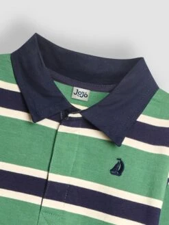 Jojo Maman Bebe JoJo Maman Bébé Green Stripe Rugby Top -Jojo Maman Bebe C59275s5