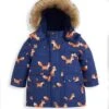 Jojo Maman Bebe JoJo Maman Bébé Fox Navy Print Parka -Jojo Maman Bebe C59516s