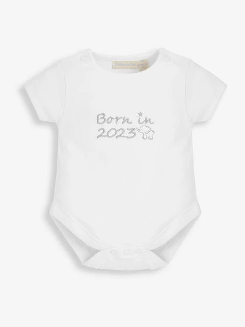 Jojo Maman Bebe JoJo Maman Bébé White Born In 2023 Embroidered Body 3 Jojo Maman Bebe JoJo Maman Bébé White Born In 2023 Embroidered Body