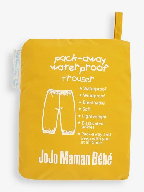 Jojo Maman Bebe JoJo Maman Bébé Mustard Kids' Pack-Away Waterproof Trousers 7 Jojo Maman Bebe JoJo Maman Bébé Mustard Kids' Pack-Away Waterproof Trousers - Image 5