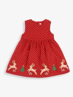 Jojo Maman Bebe JoJo Maman Bébé Red Reindeer Appliqué Cord Dress -Jojo Maman Bebe C63376s3