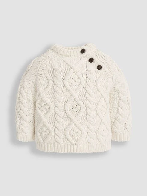Jojo Maman Bebe JoJo Maman Bébé Cream Cosy Cable Jumper 4 Jojo Maman Bebe JoJo Maman Bébé Cream Cosy Cable Jumper - Image 2