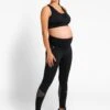 Jojo Maman Bebe JoJo Maman Bébé Black Mesh Panel Perfomance Maternity Workout Leggings -Jojo Maman Bebe C65014s