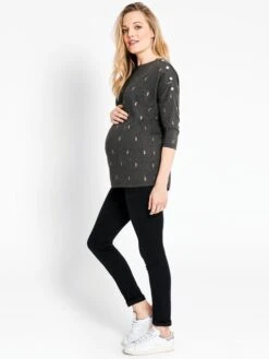 Jojo Maman Bebe JoJo Maman Bébé Marl Grey Foil Print Maternity & Nursing Tops -Jojo Maman Bebe C65751s4