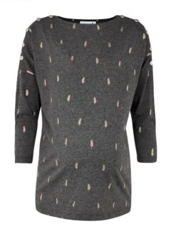 Jojo Maman Bebe JoJo Maman Bébé Marl Grey Foil Print Maternity & Nursing Tops -Jojo Maman Bebe C65751s5