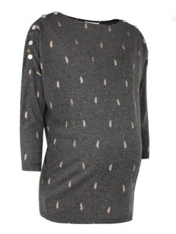 Jojo Maman Bebe JoJo Maman Bébé Marl Grey Foil Print Maternity & Nursing Tops -Jojo Maman Bebe C65751s6