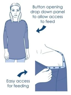 Jojo Maman Bebe JoJo Maman Bébé Marl Grey Foil Print Maternity & Nursing Tops -Jojo Maman Bebe C65751s7