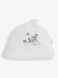 Jojo Maman Bebe JoJo Maman Bébé White Peter Rabbit Embroidered Sleepsuit & Hat Set -Jojo Maman Bebe C67 414s3