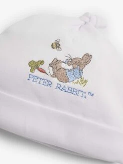 Jojo Maman Bebe JoJo Maman Bébé White Peter Rabbit Embroidered Sleepsuit & Hat Set -Jojo Maman Bebe C67 414s7