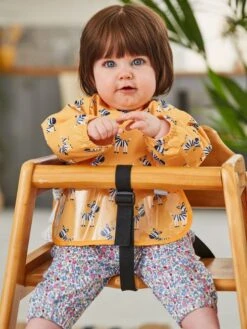 Jojo Maman Bebe JoJo Maman Bébé Mustard Zebra Print Deluxe Sleeved Bib