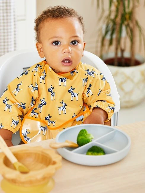 Jojo Maman Bebe JoJo Maman Bébé Mustard Zebra Print Deluxe Sleeved Bib 4 Jojo Maman Bebe JoJo Maman Bébé Mustard Zebra Print Deluxe Sleeved Bib - Image 2