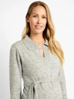 Jojo Maman Bebe JoJo Maman Bébé Marl Grey Collared Knitted Maternity Dress -Jojo Maman Bebe C71748s4