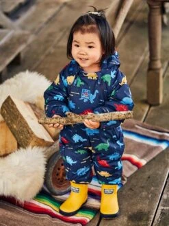 Jojo Maman Bebe JoJo Maman Bébé Dinosaur Navy Dino Waterproof Fleece Lined All-in-One