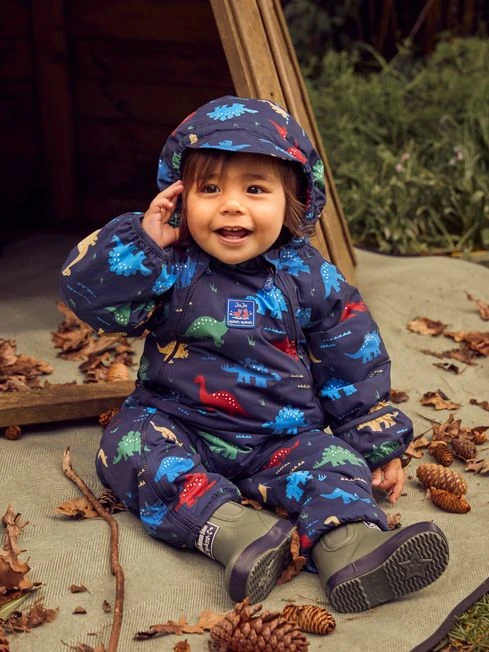 Jojo Maman Bebe JoJo Maman Bébé Dinosaur Navy Dino Waterproof Fleece Lined All-in-One 5 Jojo Maman Bebe JoJo Maman Bébé Dinosaur Navy Dino Waterproof Fleece Lined All-in-One - Image 3