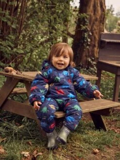 Jojo Maman Bebe JoJo Maman Bébé Dinosaur Navy Dino Waterproof Fleece Lined All-in-One 12 Jojo Maman Bebe JoJo Maman Bébé Dinosaur Navy Dino Waterproof Fleece Lined All-in-One -Jojo Maman Bebe C73793s4