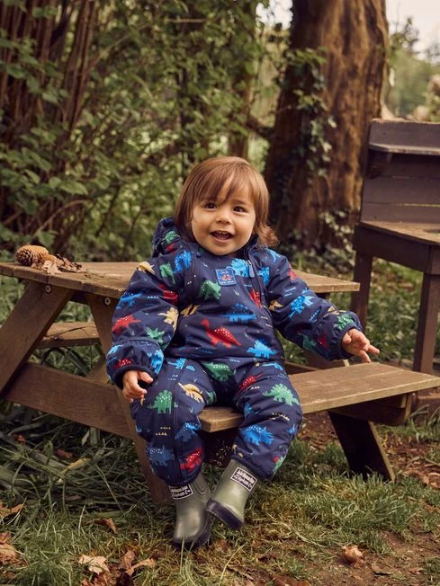 Jojo Maman Bebe JoJo Maman Bébé Dinosaur Navy Dino Waterproof Fleece Lined All-in-One 6 Jojo Maman Bebe JoJo Maman Bébé Dinosaur Navy Dino Waterproof Fleece Lined All-in-One - Image 4