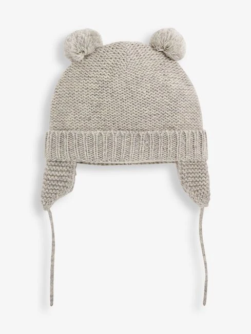 Jojo Maman Bebe JoJo Maman Bébé Grey Girls' Cosy Pom Pom Hat 3 Jojo Maman Bebe JoJo Maman Bébé Grey Girls' Cosy Pom Pom Hat
