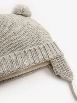 Jojo Maman Bebe JoJo Maman Bébé Grey Girls' Cosy Pom Pom Hat 5 Jojo Maman Bebe JoJo Maman Bébé Grey Girls' Cosy Pom Pom Hat -Jojo Maman Bebe C75998s3