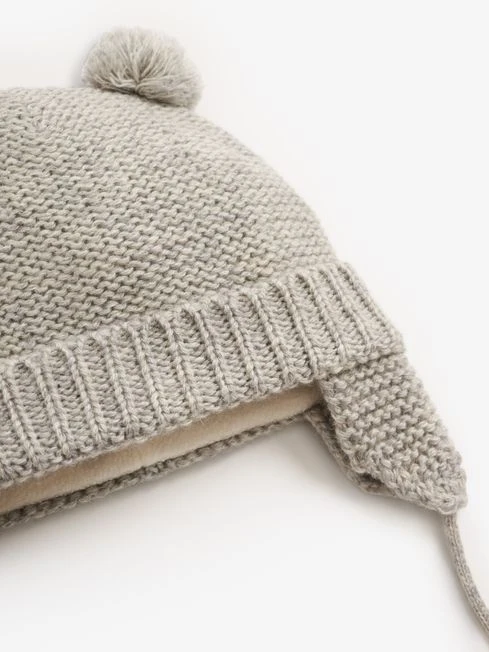 Jojo Maman Bebe JoJo Maman Bébé Grey Girls' Cosy Pom Pom Hat 4 Jojo Maman Bebe JoJo Maman Bébé Grey Girls' Cosy Pom Pom Hat - Image 2