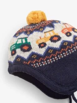 Jojo Maman Bebe JoJo Maman Bébé Navy Tractor Fair Isle Hat -Jojo Maman Bebe C76121s2
