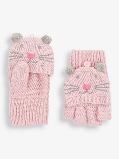 Jojo Maman Bebe JoJo Maman Bébé Pink Cat Gloves 3 Jojo Maman Bebe JoJo Maman Bébé Pink Cat Gloves