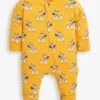 Jojo Maman Bebe JoJo Maman Bébé Mustard Zebra Print Zip Sleepsuit -Jojo Maman Bebe C81 786s