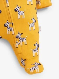 Jojo Maman Bebe JoJo Maman Bébé Mustard Zebra Print Zip Sleepsuit -Jojo Maman Bebe C81786s4