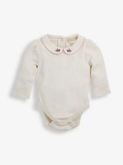Jojo Maman Bebe JoJo Maman Bébé Cream Floral Embroidered Collar Body