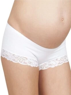 Jojo Maman Bebe JoJo Maman Bébé White 3-Pack Lace Trim Maternity Shorts