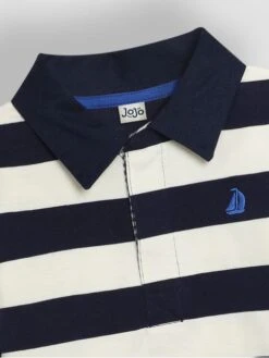 Jojo Maman Bebe JoJo Maman Bébé Navy Ecru Stripe Navy/Ecru Stripe Classic Stripe Rugby Top -Jojo Maman Bebe C86138s4