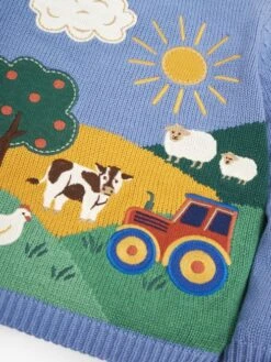 Jojo Maman Bebe JoJo Maman Bébé Blue Farm Scene Jumper -Jojo Maman Bebe C86450s5