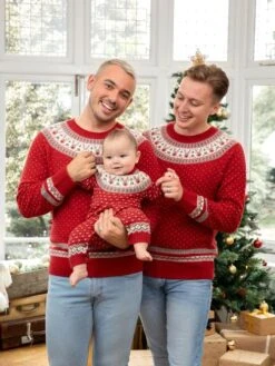 Jojo Maman Bebe JoJo Maman Bébé Red Reindeer Fair Isle Knitted Baby All-In-One -Jojo Maman Bebe C88038s2