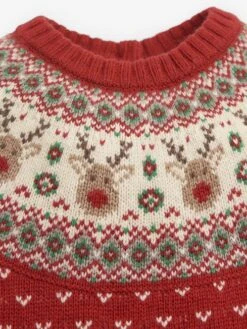 Jojo Maman Bebe JoJo Maman Bébé Red Reindeer Fair Isle Knitted Baby All-In-One -Jojo Maman Bebe C88038s4
