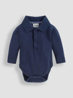 Jojo Maman Bebe JoJo Maman Bébé Navy Plain Long Sleeve Polo Shirt Bodies
