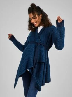 Jojo Maman Bebe JoJo Maman Bébé Blue Teal Drape Maternity & Nursing Cardigan