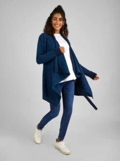 Jojo Maman Bebe JoJo Maman Bébé Blue Teal Drape Maternity & Nursing Cardigan -Jojo Maman Bebe C93348s3