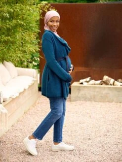 Jojo Maman Bebe JoJo Maman Bébé Blue Teal Drape Maternity & Nursing Cardigan -Jojo Maman Bebe C93348s5