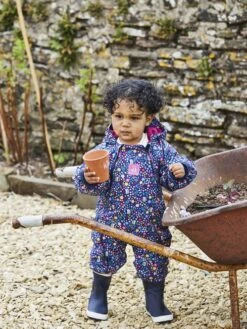 Jojo Maman Bebe JoJo Maman Bébé Woodland Navy Waterproof Fleece Lined All-In-One -Jojo Maman Bebe C95156s2