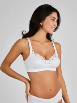 Emma Jane White Emma-Jane Lace Trim Maternity & Nursing Bras