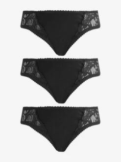 Jojo Maman Bebe JoJo Maman Bébé Black 3-Pack Lace Trim Maternity Knickers
