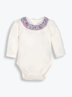 Jojo Maman Bebe JoJo Maman Bébé Cream Ditsy Frill Collar Body